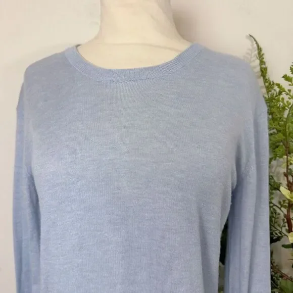 MAGASCHONI | blue tissue weight knit top | large | cashmere blend - Picture 2 of 9